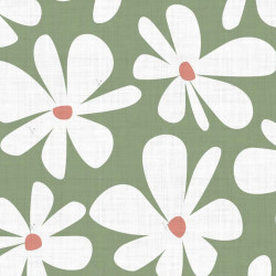 Printed Cotton BASILE Nettle / White